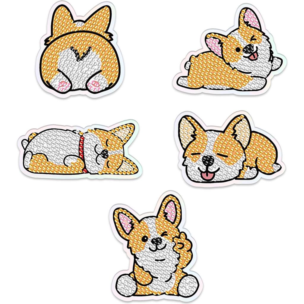 5Pcs Diamond Painting Refrigerator Magnets Animal Diamond Art Kits Diamond Painting Kits DIY Art Crafts for Adults Beginners