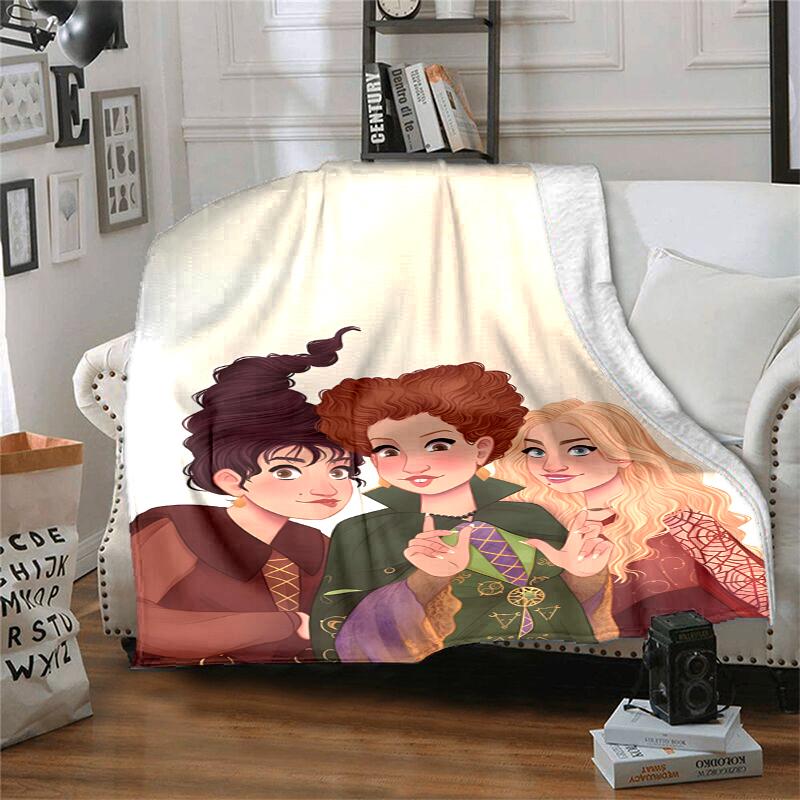 Hocus Pocus Flannel Blanket Soft Warm All-Season Throw, Design for Camping, Car Travel, Hiking Sofa, Bed, Office Perfect Gift for Parties