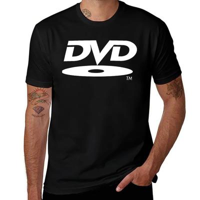 White DVD Logo TShirt Breathable Lightweight Summer Top