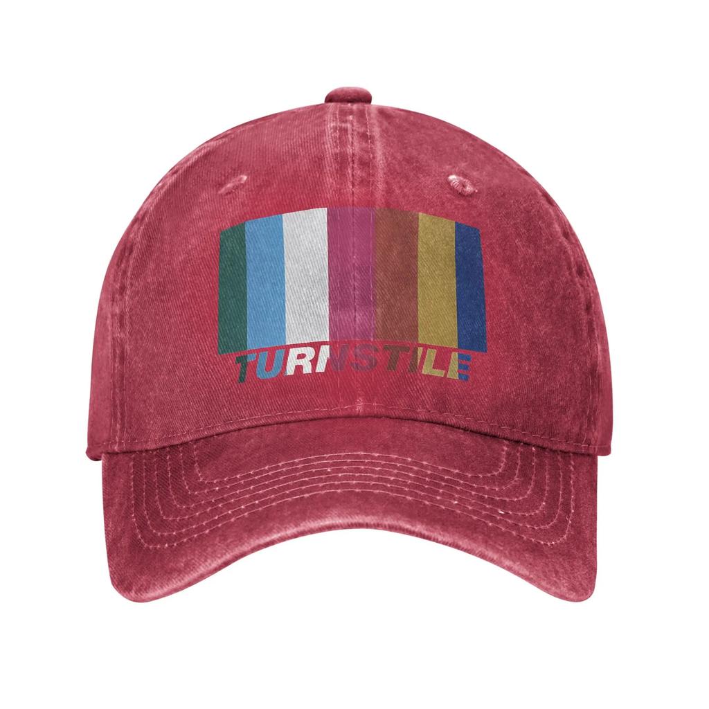 Fashionable Adjustable Baseball Cap Featuring a Printed Design of The Unisex American Hardcore Punk Band Turnstile Made from Di