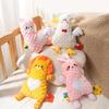 Soft Plush Stuffed Animal Teething Toy for Babies with Cracker Paper Teether and Texture Designs for Newborns Comfort