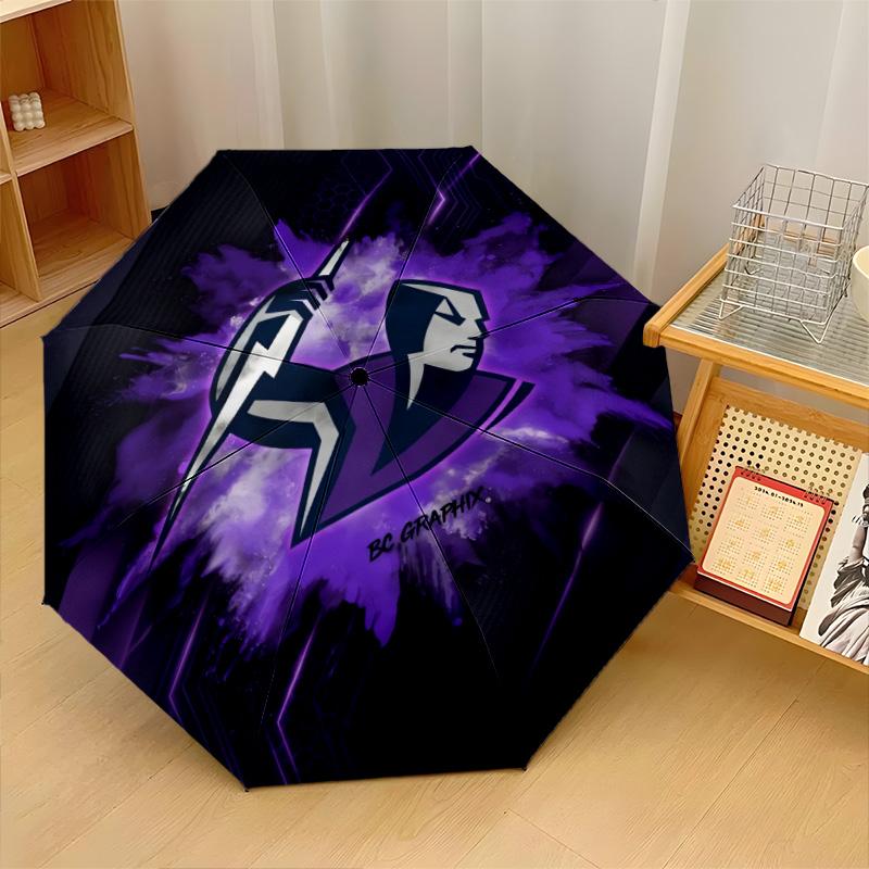 Melbourne Storm Print Auto 8?Ribs Folding Umbrella Wind Resistant Lightweight Automatic Umbrella For Daily Travel