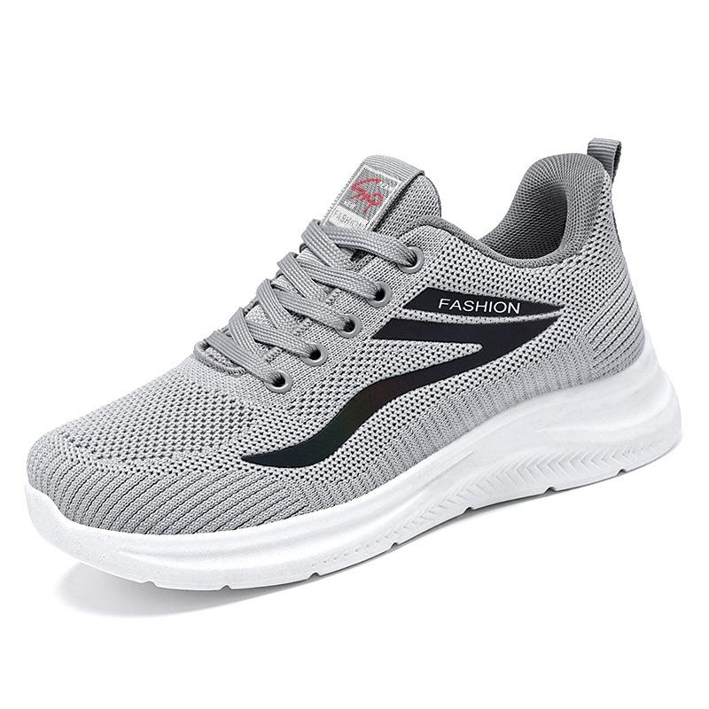 Shoes female couple flying woven sports shoes mesh breathable women's shoes soft sole comfortable casual shoes light mouth versatile single shoes