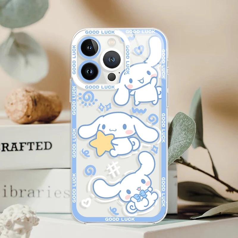 Lovely Cinnamoroll Mymelody Clear Case for Samsung Galaxy S24 S23 S22 Ultra S21 S20 FE S10 Plus Note 20 10 9 A35 A55 Soft Cover