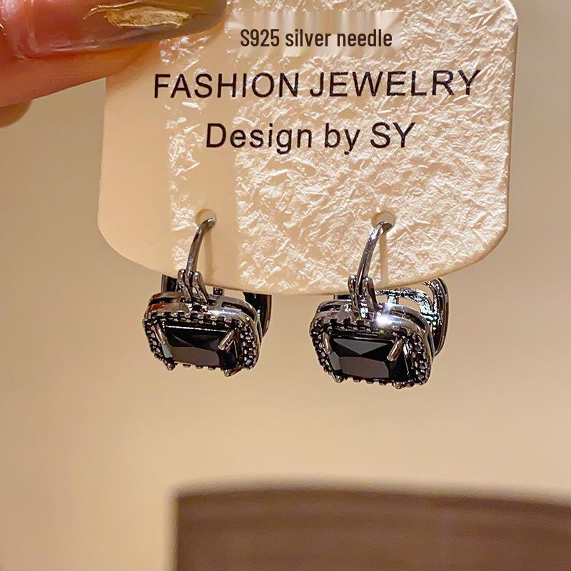 Versatile Zircon Square Ear Cuffs: Double-Sided, Simple Luxury Fashion Earrings