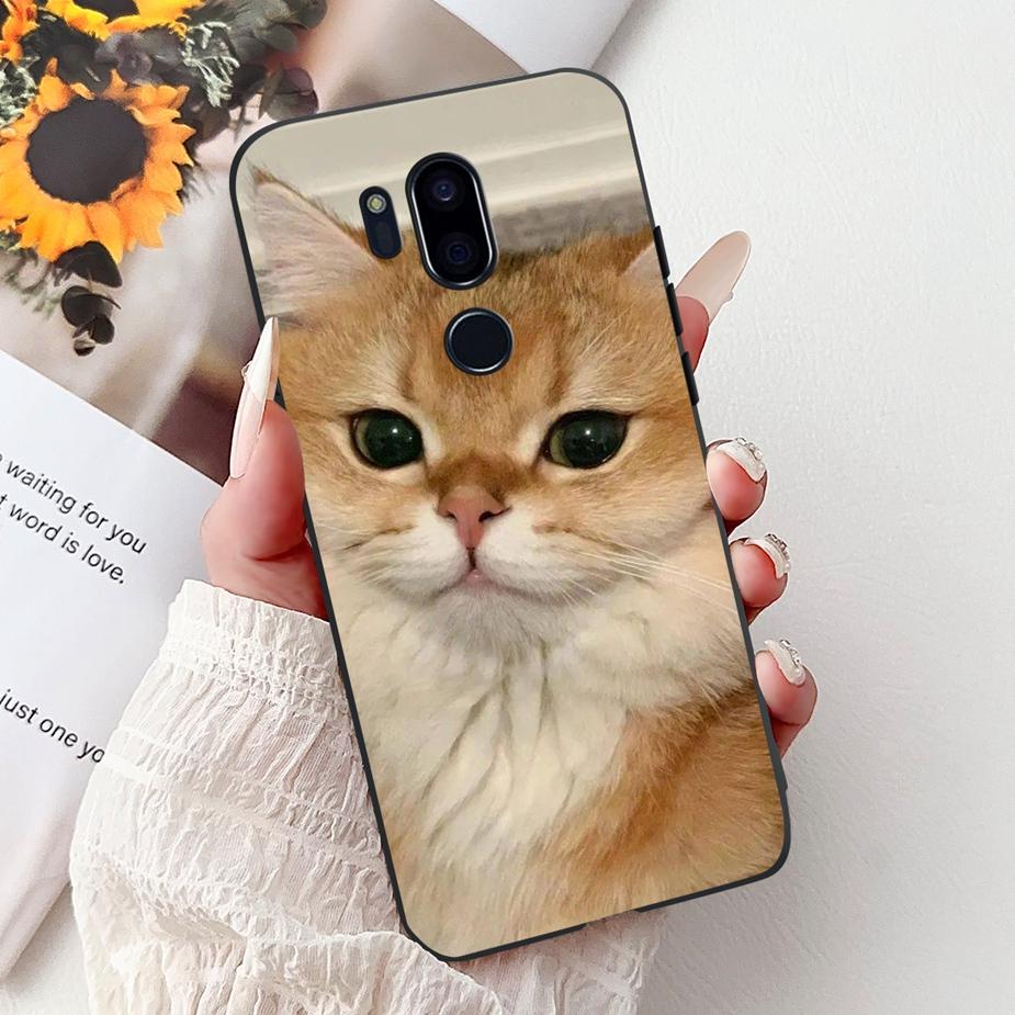 For LG G7 ThinQ Case Cute Cat Luxury Painted Cover Soft Slim Phone Case For LG G7 ThinQ G7Thinq LM-G710 G710 G7+ Back Cover Bags
