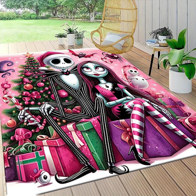 1Pc Christmas Nightmare Before Christmas Carpet Rug Soft Washable Antislip Home Living Room Sofa Mats Personalized Christmas Rug