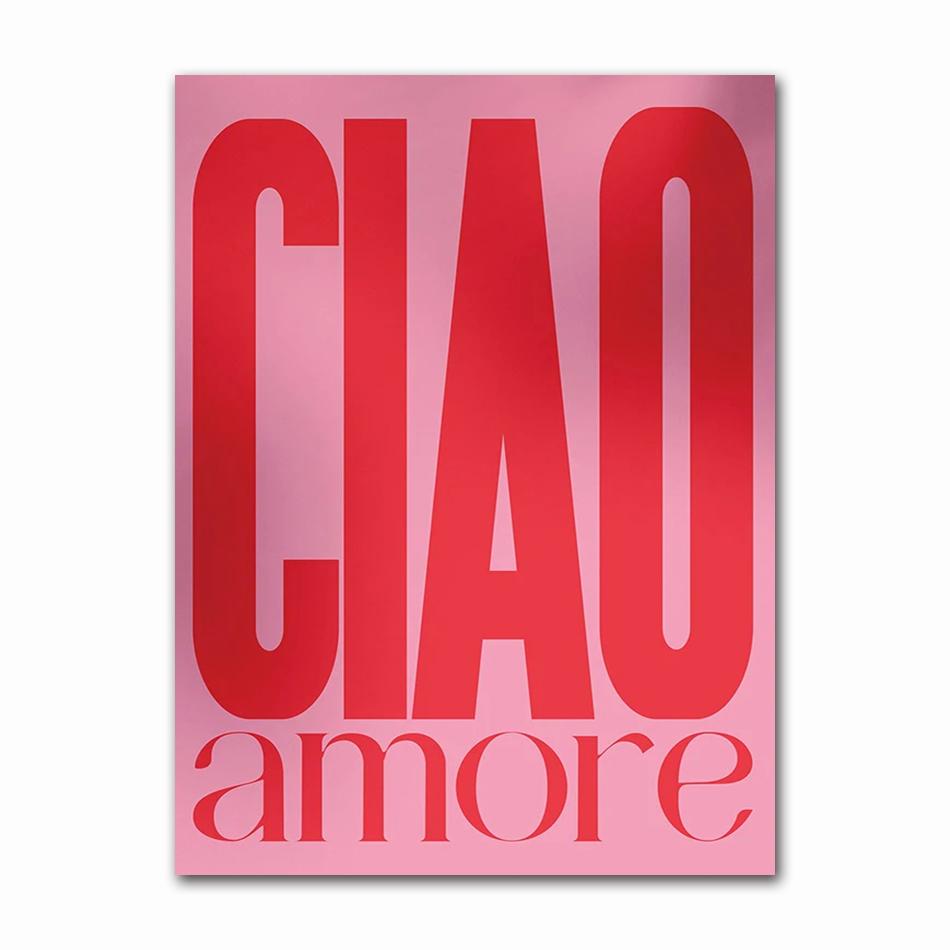 Minimalism Decor Posters Quotes Wall Art Canvas Painting Inspired Music Ciao Amore With Love Prints Living Room Home Decor