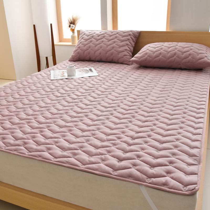 Waterproof Mattress Protector Pad Breathable Soft Quilted Cotton Wave Design Bed Cover With Elastic Corners