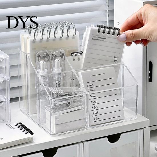 Acrylic Organizer for School Supplies Desk Organizer, Multi Compartments Pen Pencil Holder, Clear Desktop Storage Workstation Organization Drawer Box,