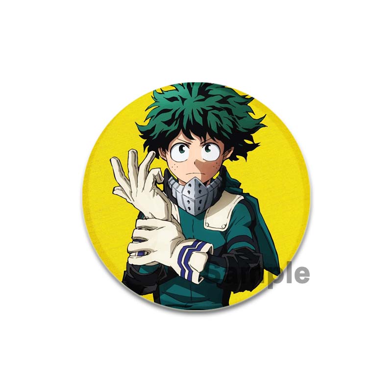 32/44/58mm Anime Figure Izuku Midoriya Round Brooch Clothing Lapel Pin Souvenir Soft Button Pins My Hero Academia Badge