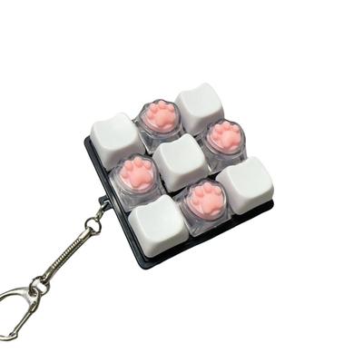 9Keys Fidget Keychain Keys Button DIY Keyboard Keyboard Clicker Relief Stress Keycap Finger Keyboard Cap Keyboard Enthusiasts