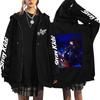 Graphic Print Loose Fit Zip Up Hoodie for Casual Streetwear