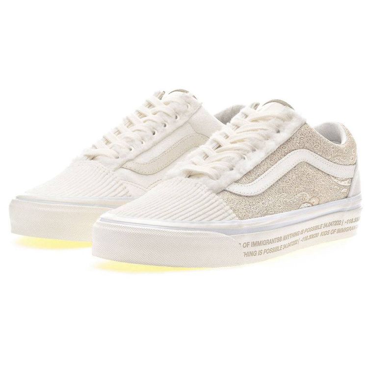 Vans Kids Of Immigrants X Old Skool 36 DX White Bandana Unisex Sneakers Marshmallow Multi-Color VN0A38G2AAR