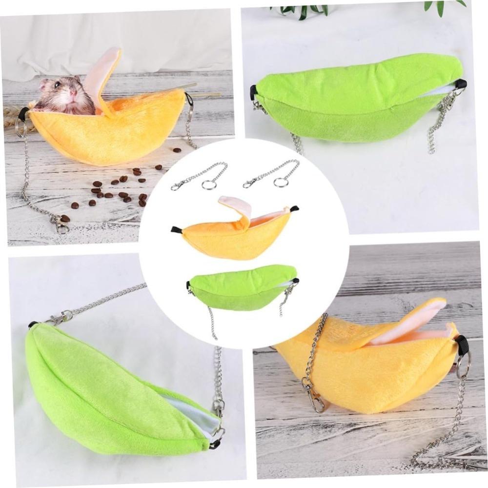 Banana Hamster Bed Soft Hammock Small Animal Warm Bed House Cage Nest Hamster Accessory for House Hamster Small Bird Pet