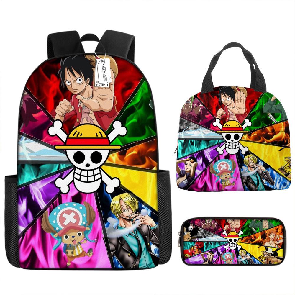 ONE PIECE Luffy One Piece Schoolbag Campus Primary School Students Nautical King Backpack Lightweight Large Capacity Computer Bag