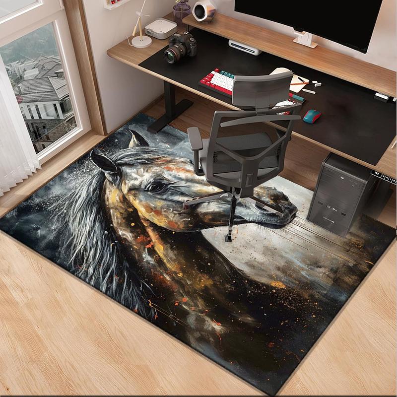 Blue Horse Dreams Office Rug Chair Mat, Entryway Carpet, Suitable for Front Door, Bedroom, Living Room, Desk, Holiday Gift