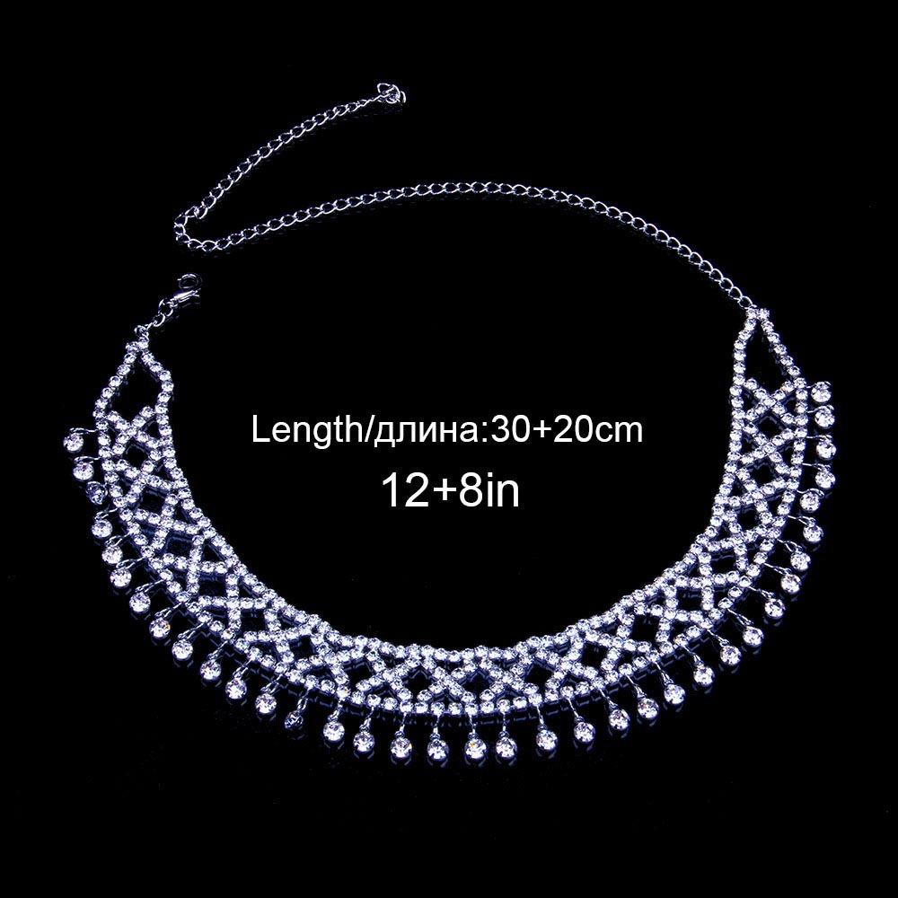 Accessories Rhinestone Neck Chain, Necklace Choker Hanging Necklace Bohemian Tassel Collarbone Chain