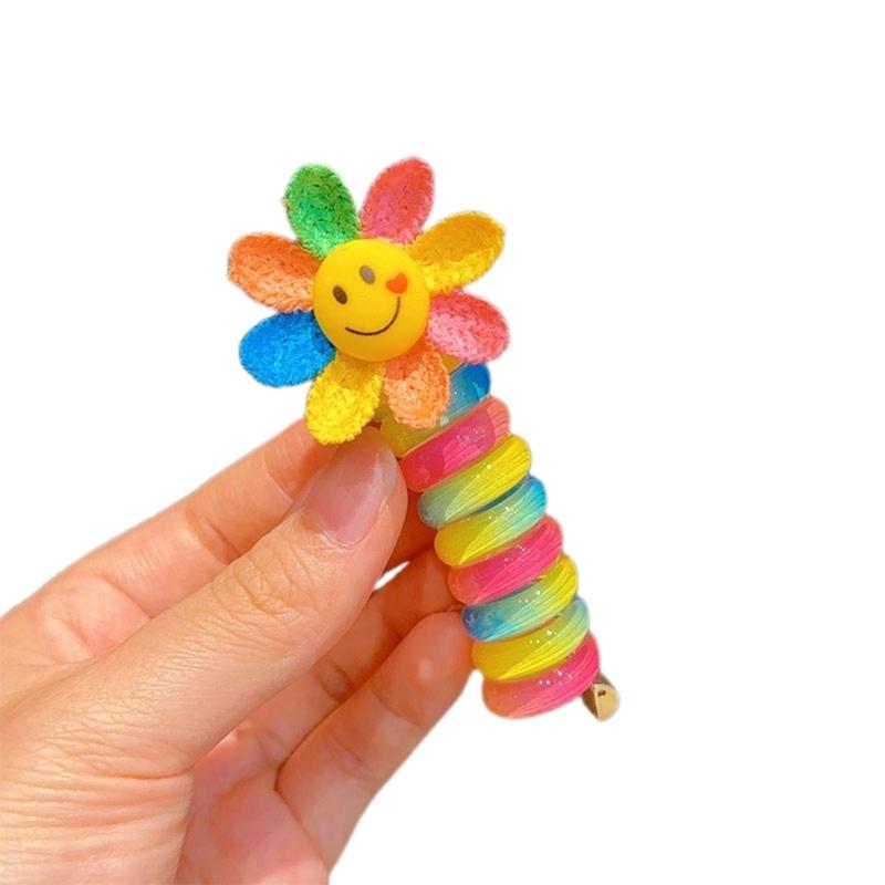 

Elastic Hair Ties for Kids Cute Colorful Ponytail Holder Lovely Charm Hair Scrunchies with Adjustable Curly Design