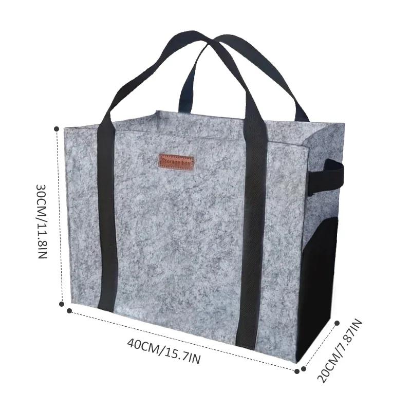 

Felt Utility Tote Bag Large Grocery Storage Shopping Bag Collapsible Reusable Handbag for Picnic Beach Pool Travel Activities 30x40x20cm