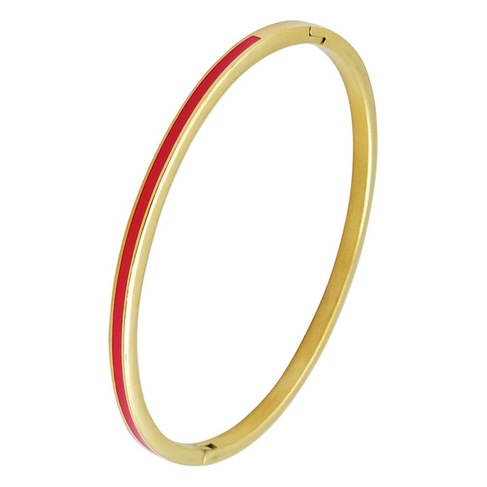 Gold Bamboo Pattern Women's Bracelet with Colored Epoxy Resin