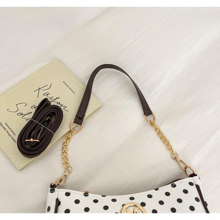 Women's 2026 Spring/Summer Retro Polka Dot Large Capacity Crossbody Shoulder Bag