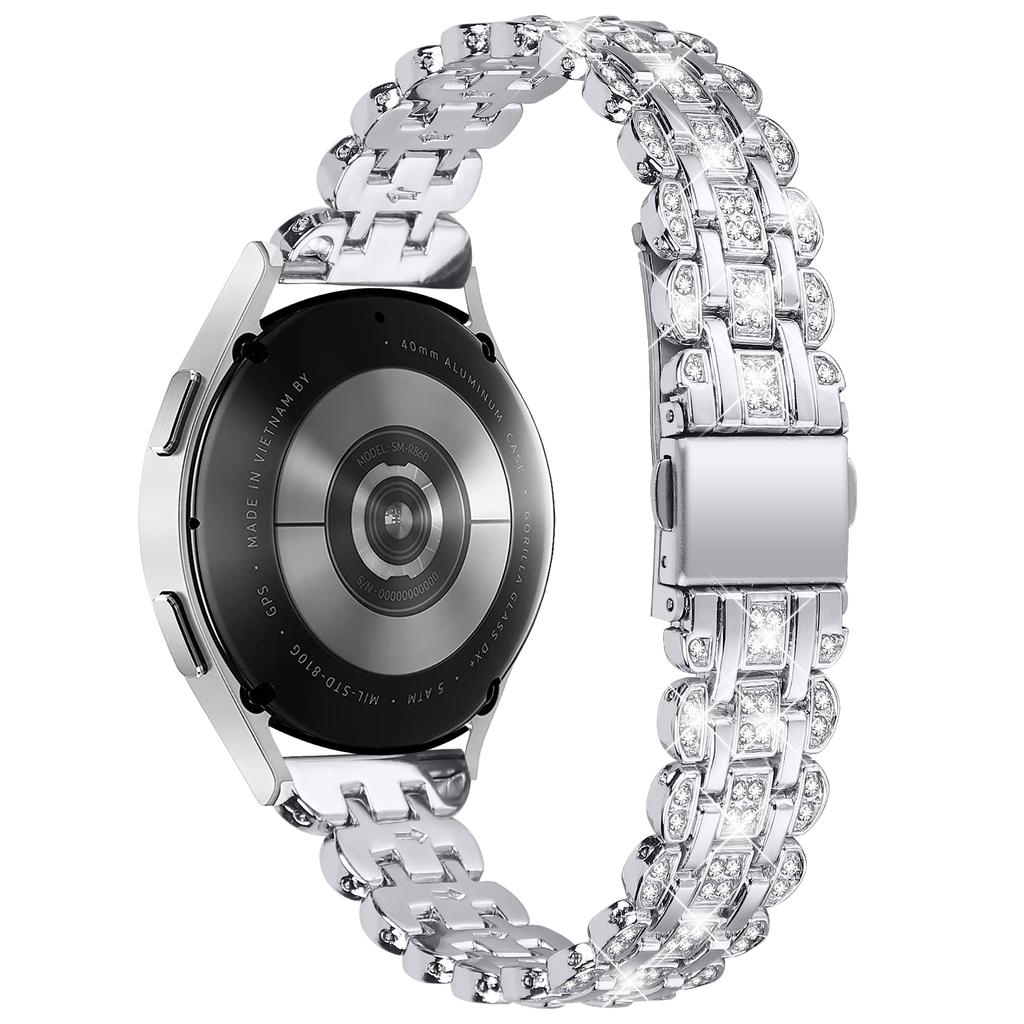 Pro Samsung Galaxy Watch FE 40mm Řemínek na hodinky s kamínkovou dekorací Kovový náramek na zápěstí