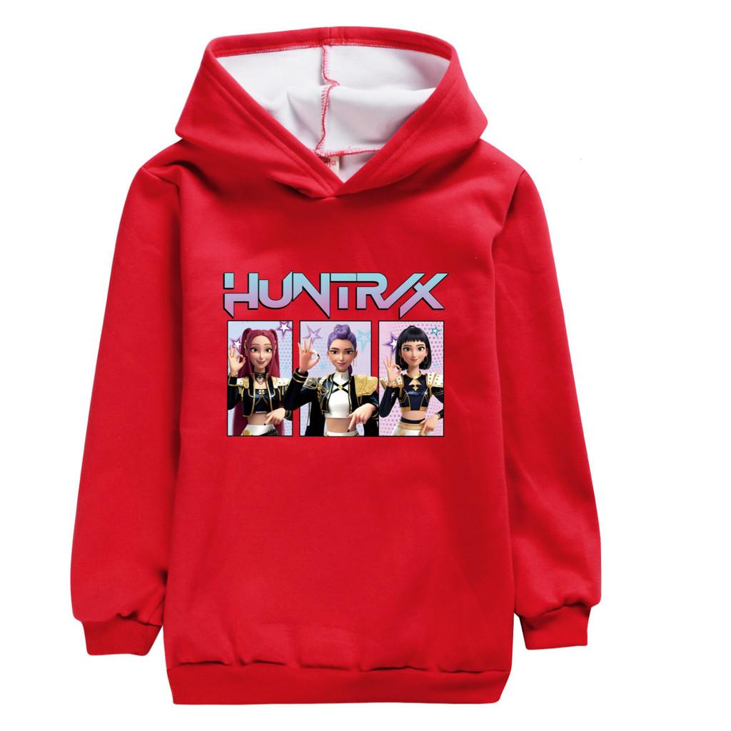 5233 Kids Girls Kpop Rumi Zoey Mira 67 Six Seven Print Casual Long Sleeves Velvet Warm Winter Hoodie