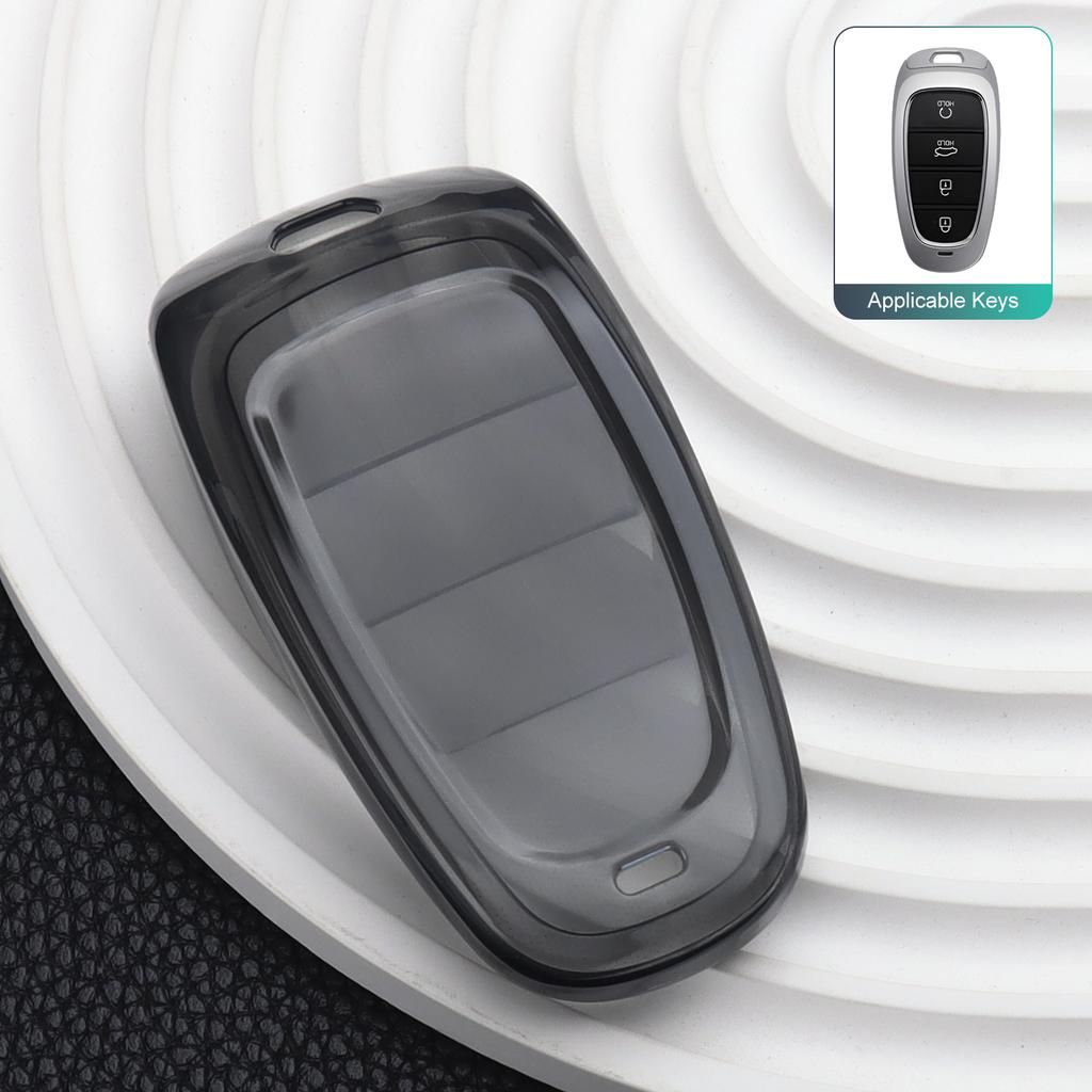 Transparent Tpu Car Key Case Cover For Hyundai Tucson L Santa Fe Nexo Nx4 Ioniq 5 Atos Prime Solaris Accessories