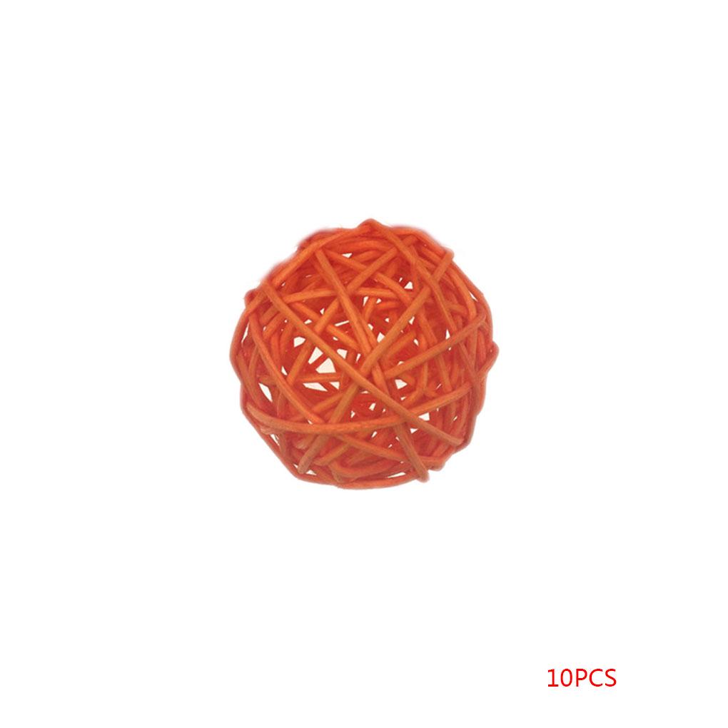 10pcs 3cm Artificial Straw Ball Rattan Ball Christmas Decors Kindergarten Ornament Birthday Party