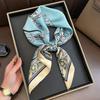 New Floral Print Silk Feeling 70cm Square Scarf Women Foulard Cashew Neckerchief Lady Satin Head Hijab Female Decorate Neck Ties