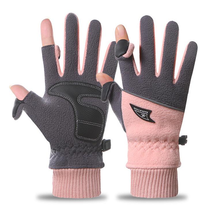 Warm Gloves for Men Thickened Windproof Waterproof and Fleece Outdoor Driving and Cycling Sports Autumn and Winter Fleece Gloves