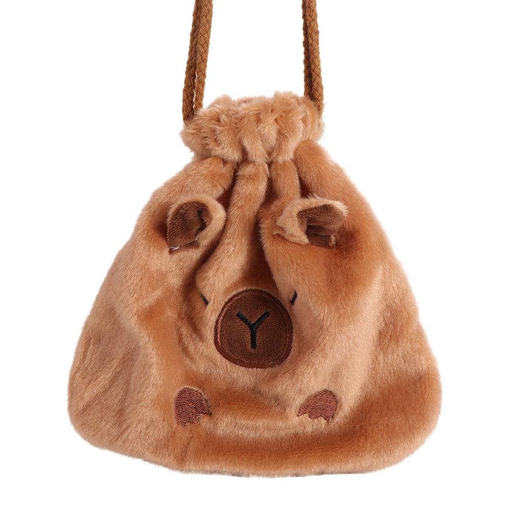 Animal Capybara Drawstring Bag Large Capacity Cartoon Storage Bag  Female