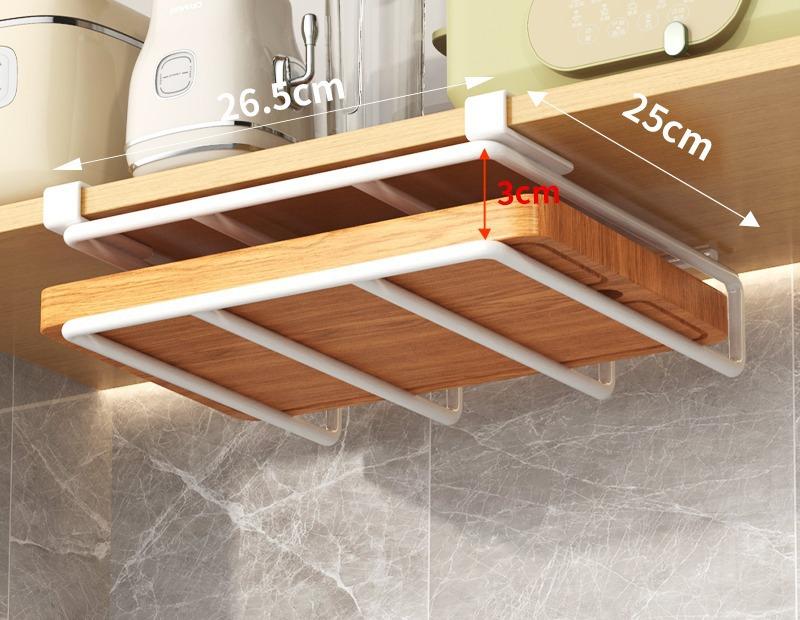 Kjøkken Ikke-punching Multifunksjonelt grytelokk Skjærebrett Plassering Oppbevaringsstativ Skap Hengende skap Nedre henger