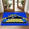 Leeds Rhinos Design Crystal Velvet Rug Soft Decorative Mat for Bedroom Entrance