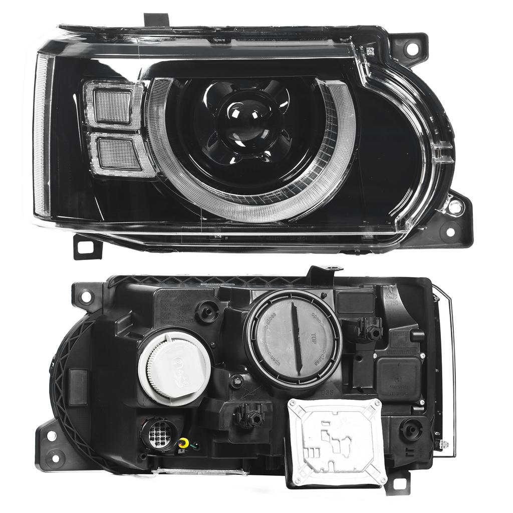 Defender Design Full LED Headlights Projector Replacement for Land Rover Range Rover Vogue L322 Facelift 2010‑2012