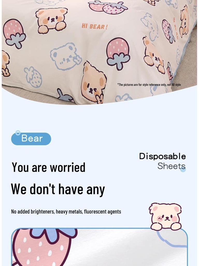 Extra Large Thick Disposable Hotel Bedding Set: Duvet Cover, Pillowcase, Bath Towel & Dirt-Isolating Bed Sheet.