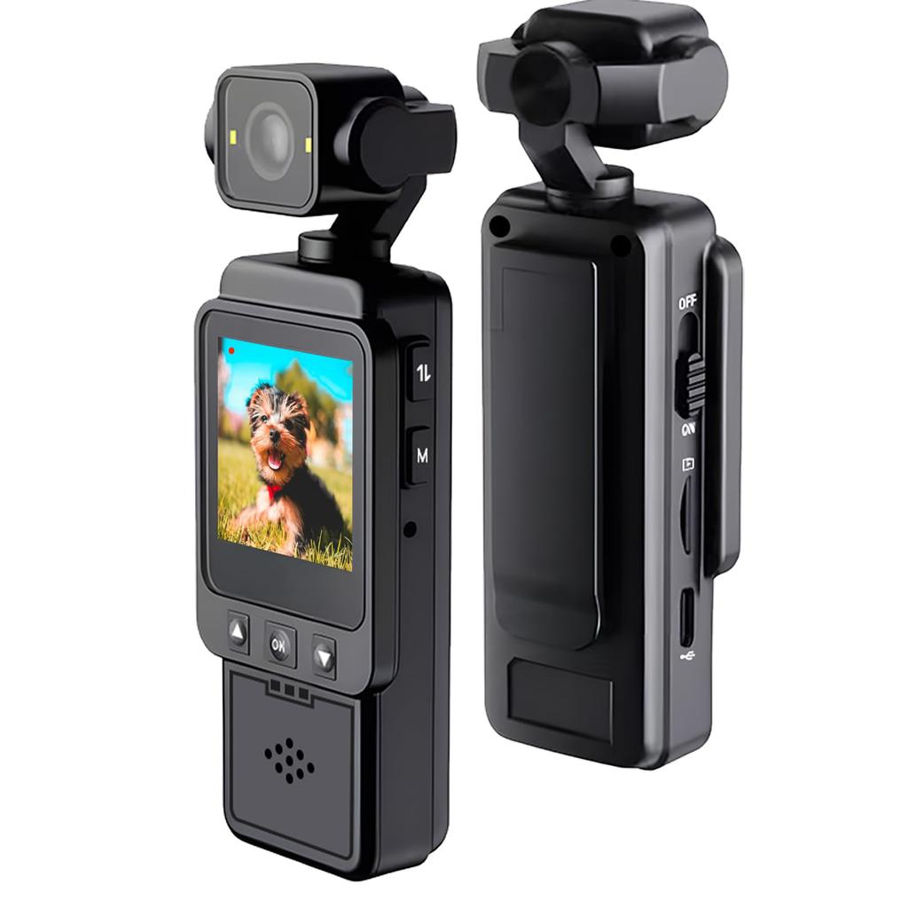 FHD 2.5KPocket Recorder: Ultra-Compact & Wearable 180° Rotatable Night Vision Lens, Loop Recording - Ideal For Travel, Sports