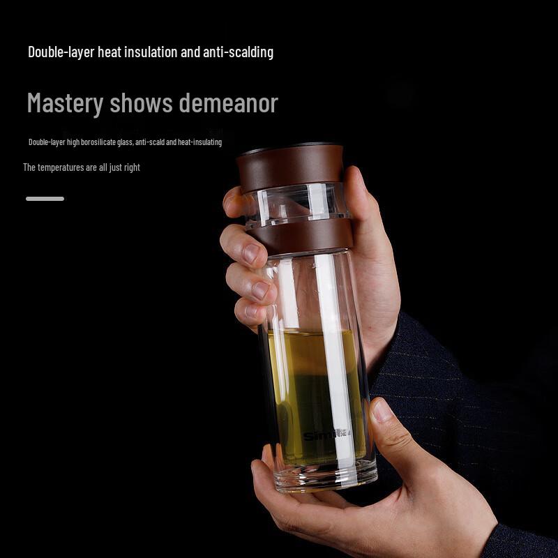 Simita Smart Temperature Display Glass Tea Infuser Bottle