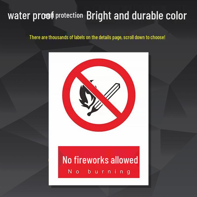 Reflective Aluminum Safety Sign: Electric Shock & No Smoking Warning 