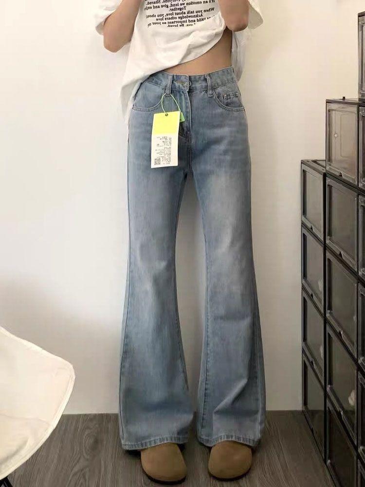 

Сотни универсальных джинсов микроклеш светлых оттенков для женщин, разработанных с эффектом похудения, с высокой посадкой, брюки-подковы меньшего размера, длинные брюки, длинные джинсовые брюки XS