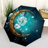 1pc Moon Flowers Automatic Folding Umbrella - Compact 8-Rib Design, Durable Plastic & Iron, Lightweight for Outdoor Daily Use120