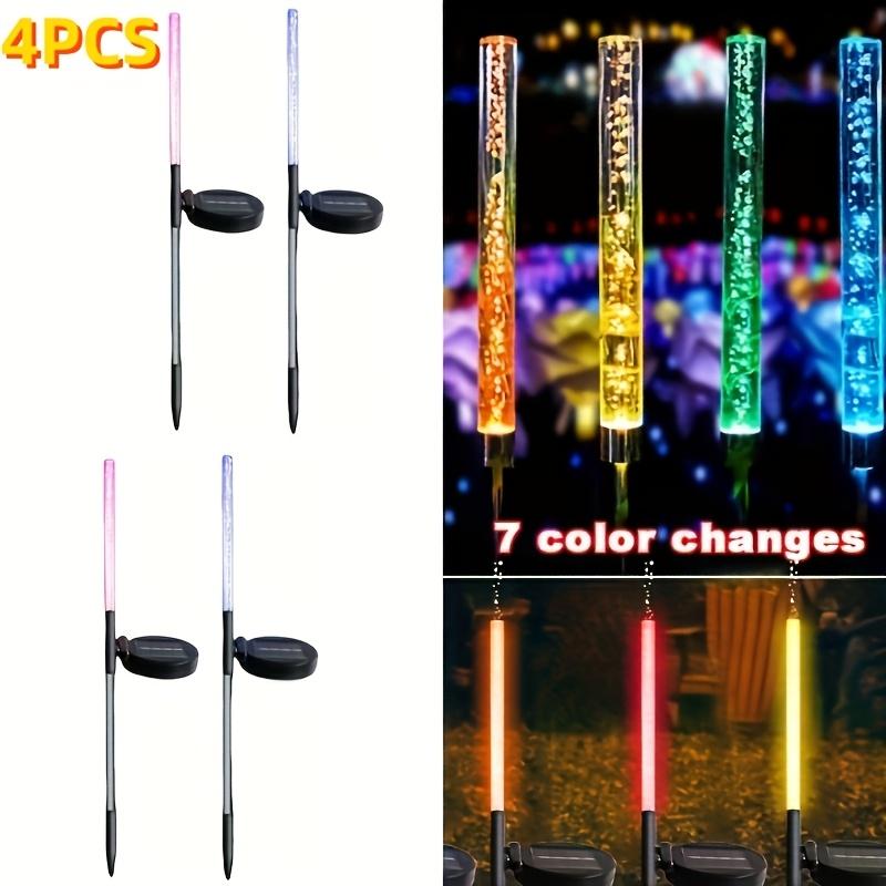 2/4PC Solar Reed Lamp Bubble Stick RGB Colorful Acrylic Courtyard Park Scenic Area Lawn Garden Insertion Landscape Lamp