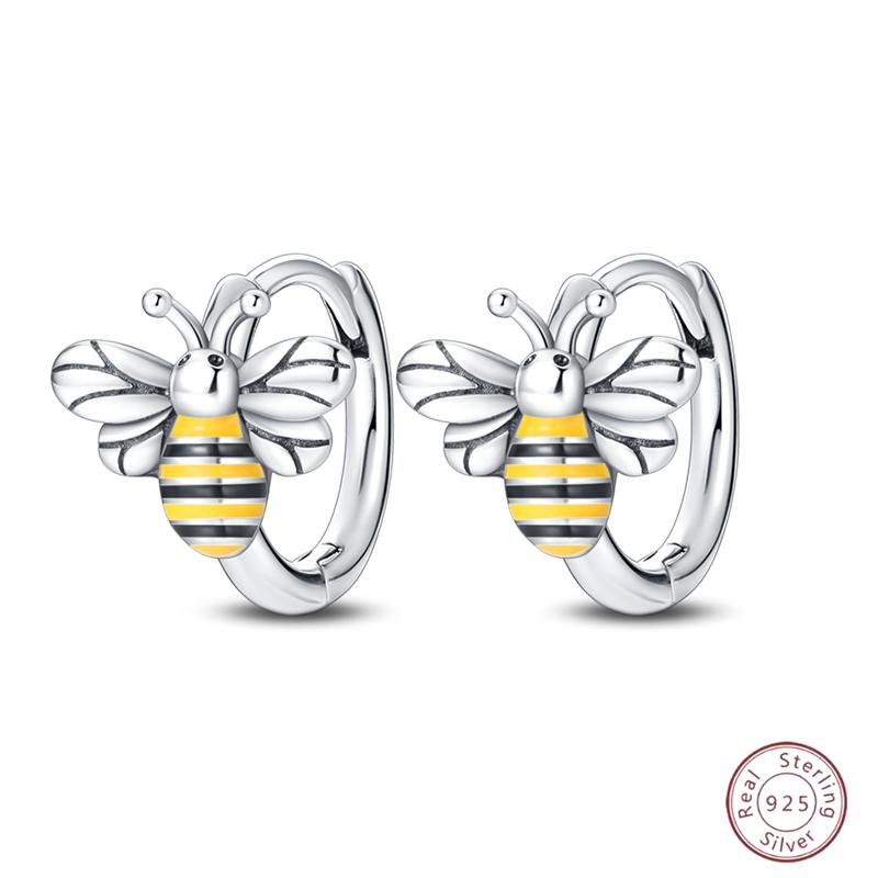 Sweet 925 Silver Ladybug Butterfly Dragonfly Iris Flower Design Earrings Fit Wedding Parties Exquisite Jewelry