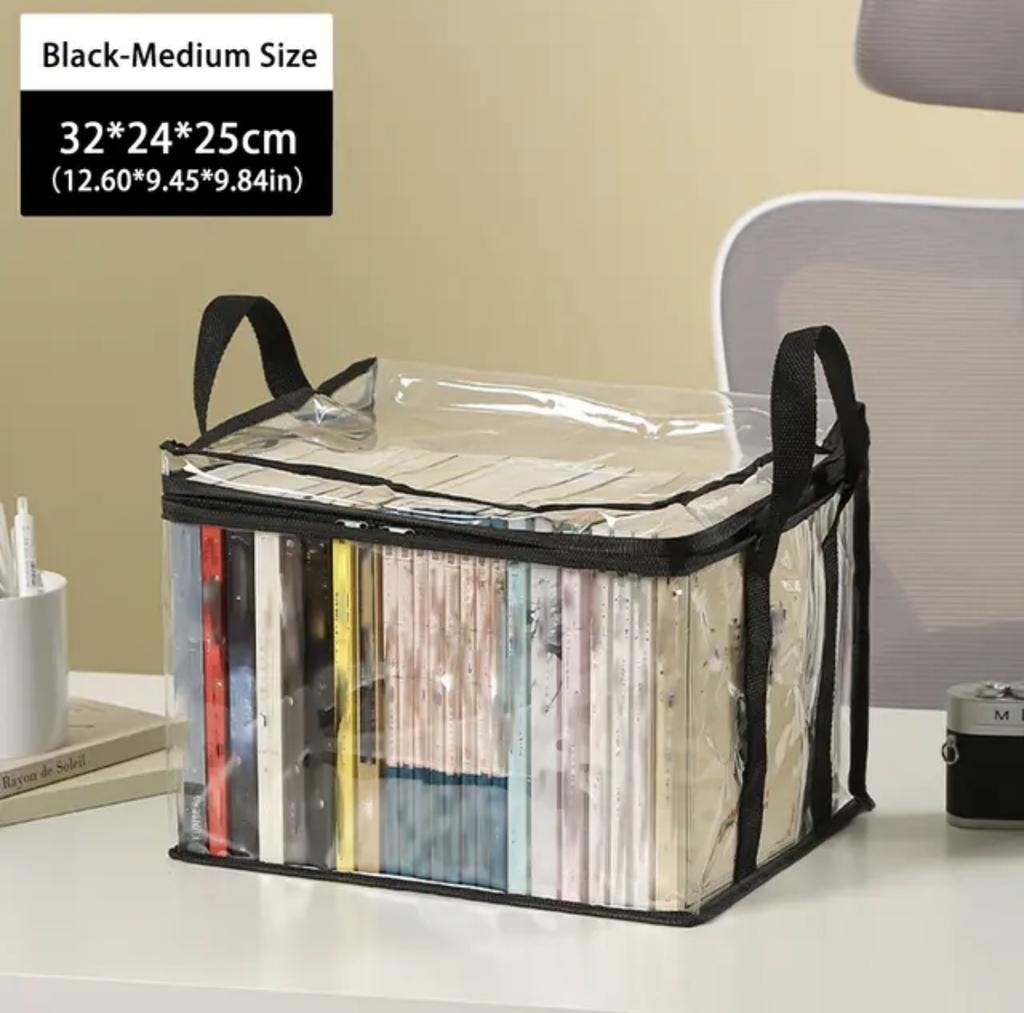 Foldable Book Box Student Dormitory Classroom Book Organizer Transparent Waterproof Household Book Organizing Storage Box