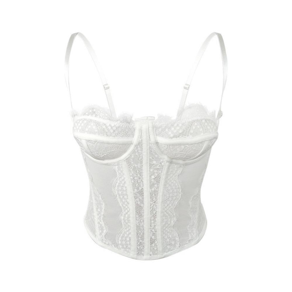 Transparent Lace Camisole Slim fit Suspender Vest Spicy Girl Style Lace Corset  Travel