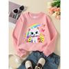 European sizes  Kids' Casual Printed Round Neck Pullover, Kids' Fashion Round Neck Sweatshirt with Adorable Animal Prints,  Casual Comfortable