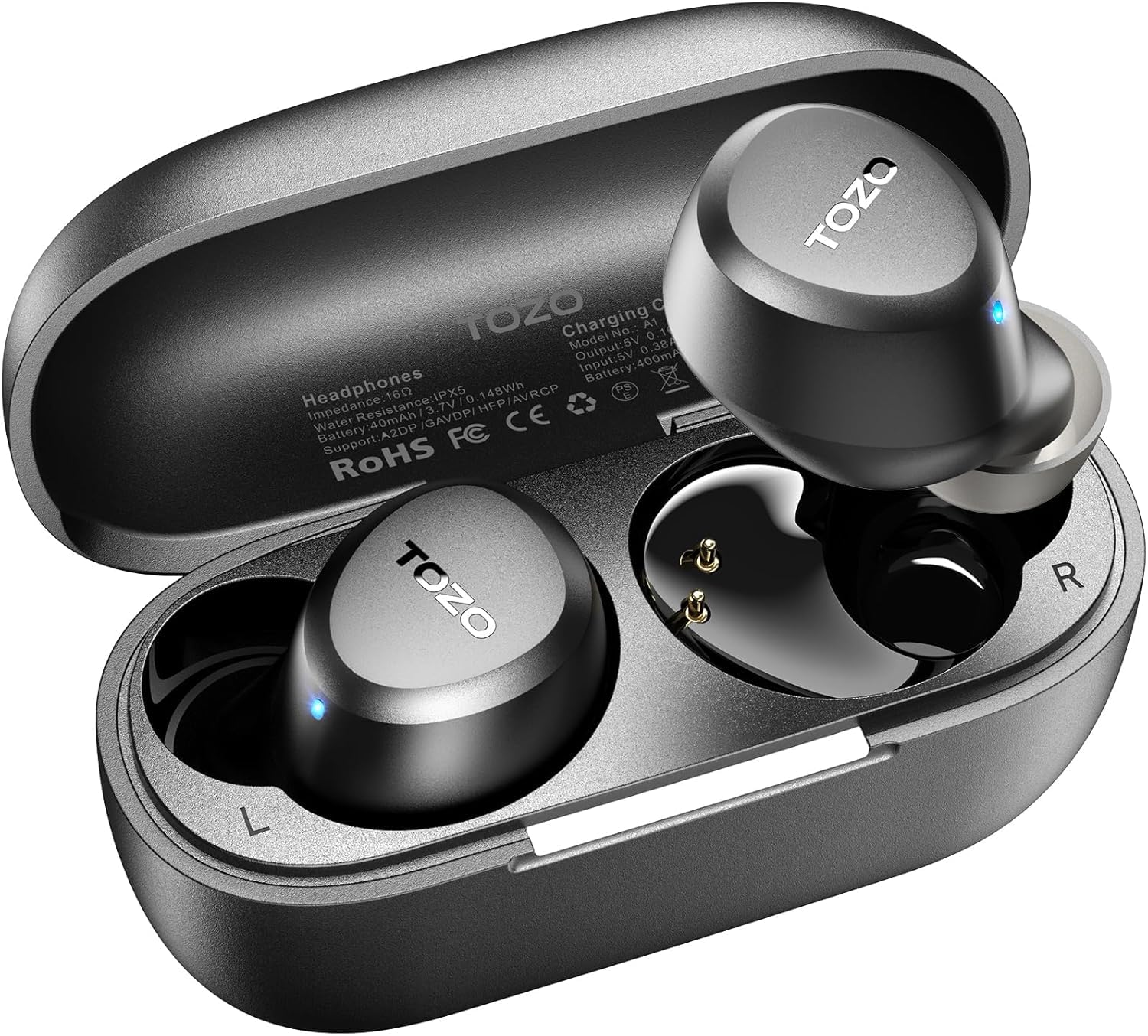 

TOZO A1 Мини беспроводные наушники Bluetooth 5.3 наушники со встроенным микрофоном иммерсивный звук премиум-класса с большим радиусом действия наушники-вкладыши с зарядным чехлом