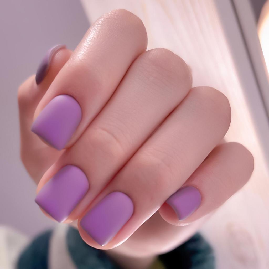 Frosted Removable Wearable Square Manicure Nail Tips Stickers in Solid Colors