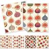 6PCS Cleaning Dishcloths Reusable Kitchen Dish Towels Vintage Fig Fruits Pattern Dishcloth Absorbent Lint Free Cloth Washable Duster Rags Tea Towels